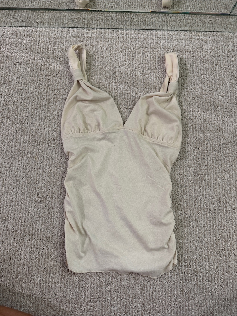 Princess Polly Cream Ruched Tank Top